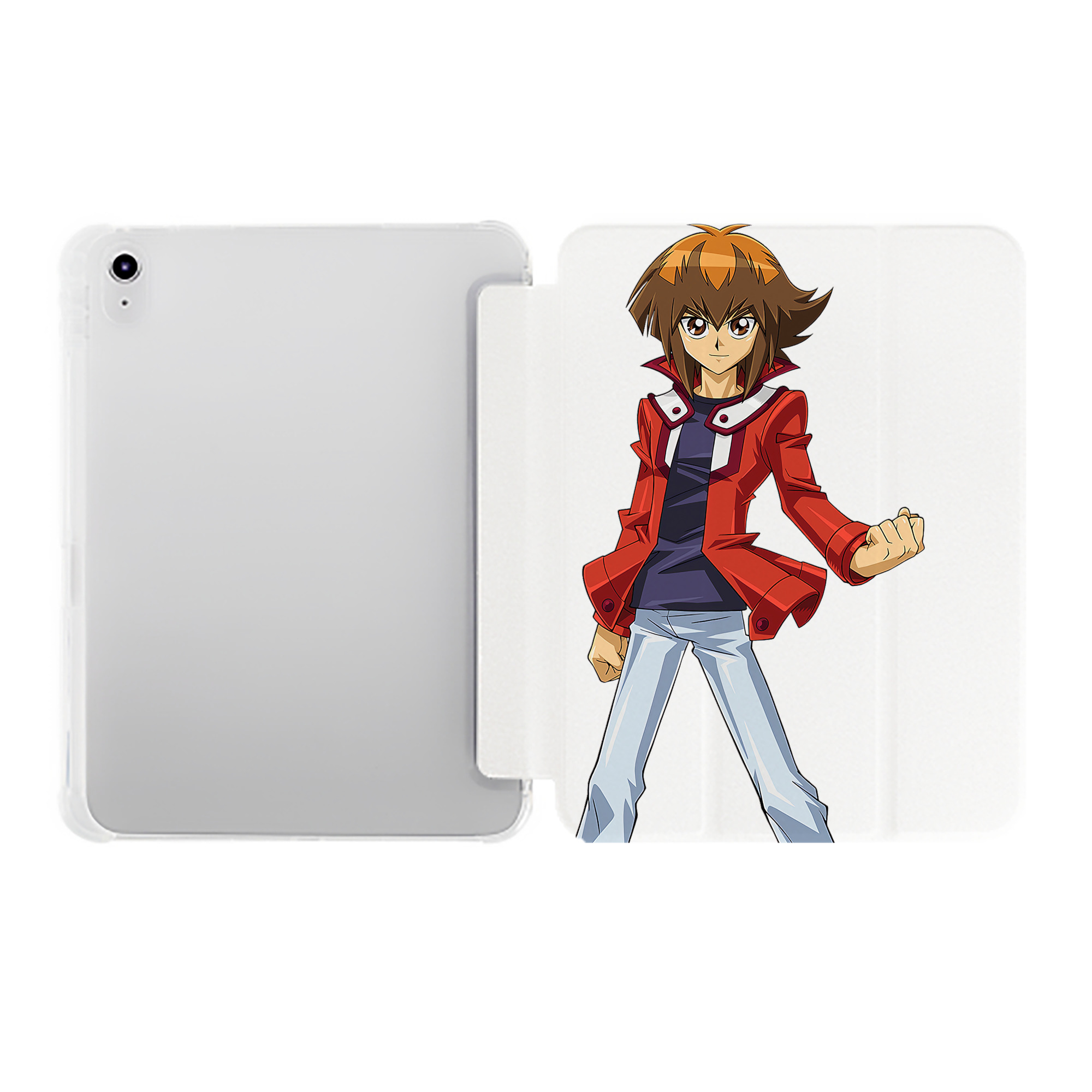 （画像用） 遊☆戯☆王 Yu-Gi-Oh! IPad ケース ペン収納付き 三つ折りスタンド PUレザー×シリコン 対応機種9.5/10.5/10.9インチ